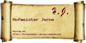 Hofmeister Jerne névjegykártya